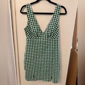 ASOS Green and White Gingham mini Dress